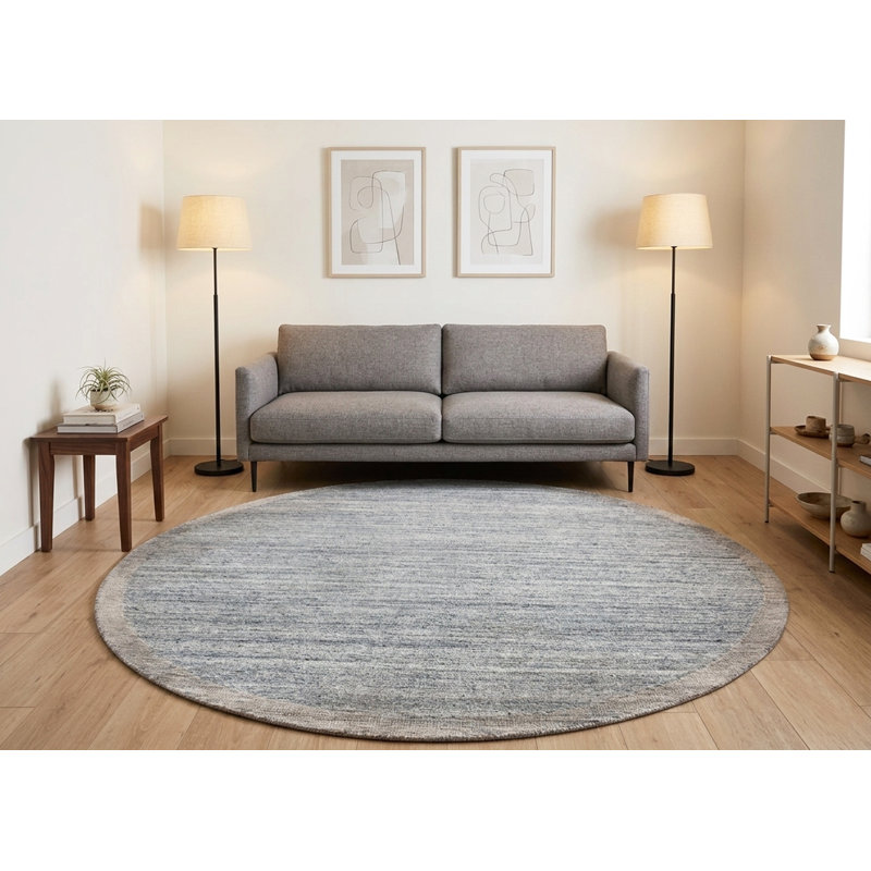 Tapis argenté texturé pour animaux de compagnie touffeté à la main, Rond 8 pi