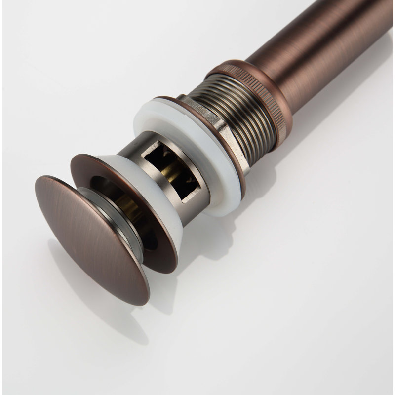 Robinet de salle de bains monotrou avec ensemble de drainage, Bronze brun