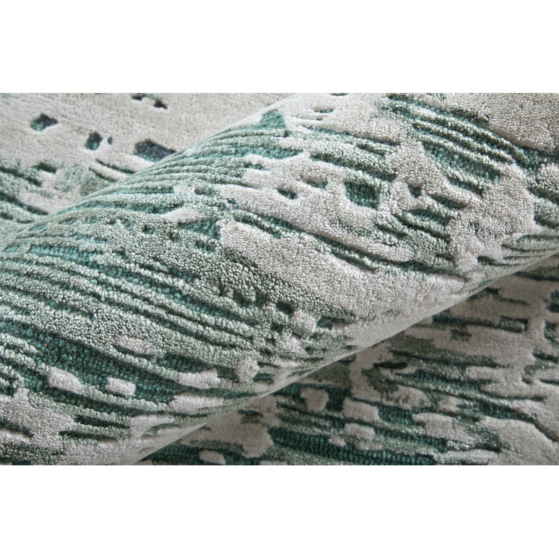 Zarah Hand Tufted Abstract Area Rug, Green, Rectangle 8' x 10'