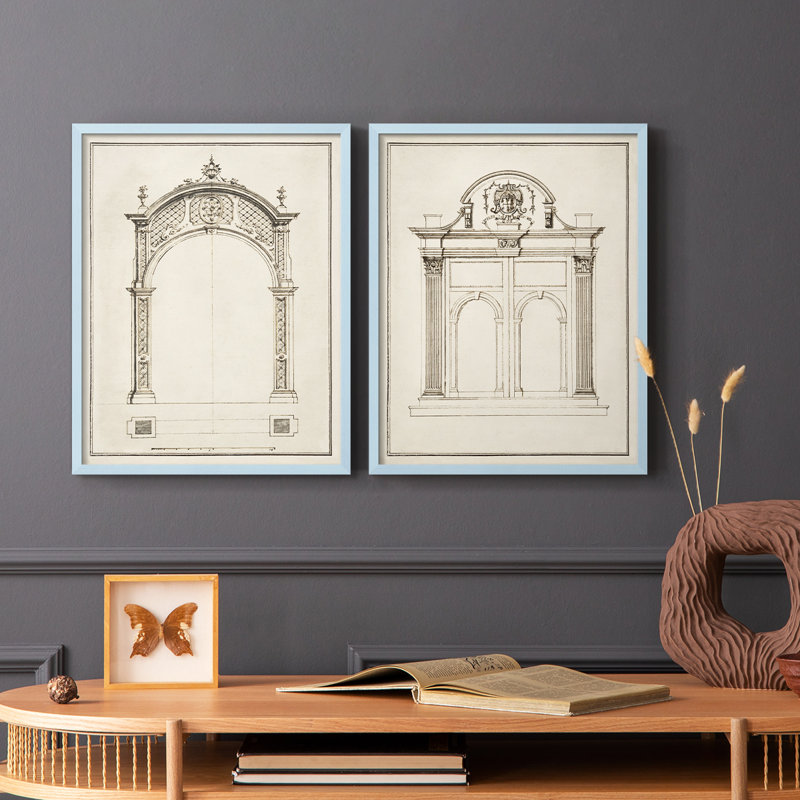 Impression encadrée Arch-Premium - prête à être accrochée - aucun clou requis - aucun clou requis, Bleu, H 11 po x l 18 po