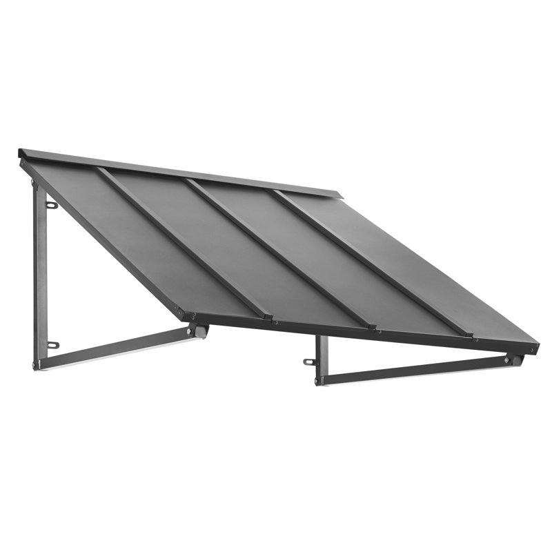 Auvent fixe en métal à coutures debout Awntech Houstonian avec côtés ouverts, H 24 po x l 44 po x P 36 po, Acier galvanisé
