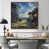 Toile avec cadre flottant brun