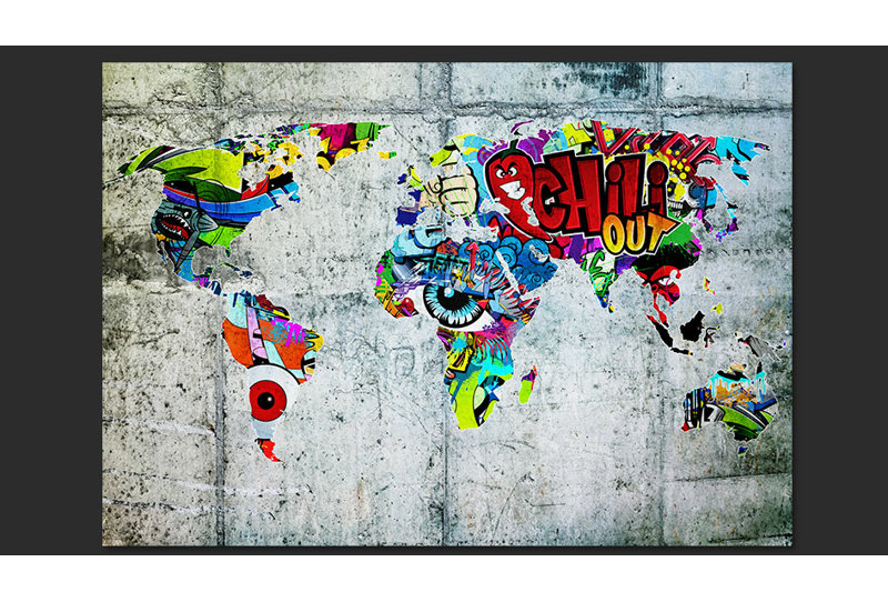 Map - Graffiti 2.8m x 400cm Wallpaper