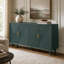 Buffet/crédence multimédia en bois massif vert émeraude de 183 cm (72 po)