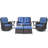 Bonia Wicker 4 - Person Patio Conversation Set with Cushions-2054875441-2049054040