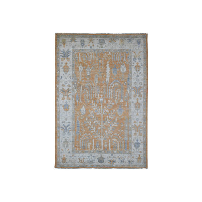 6'0" x 8'7" New Hand Knotted Brown Wool Rectangle Oriental Rug - MOA10220200