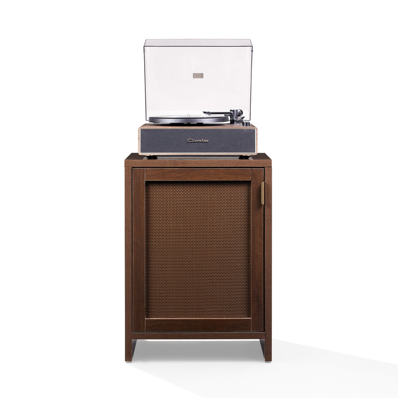 Meuble pour platine vinyle Kenji Small avec rangement pour disques.