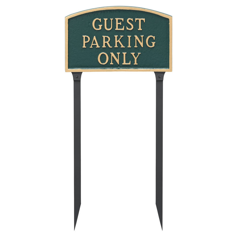 Guest Parking Only Statement Garden Sign, Hunter Green/Gold