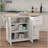 Kitchen Island With Spice Rack, Towel Rack And Extensible Solid Wood Table Top-White-176255734