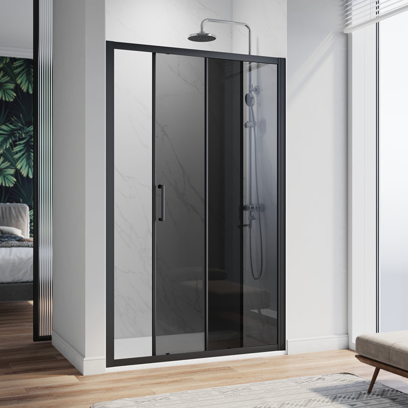 100mm W x 190mm H Hinged Framed Walk In Glass Screens with Glass