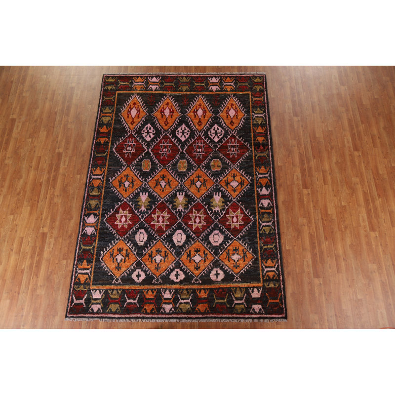 Tapis géométrique marocain noué à la main 7 x 10