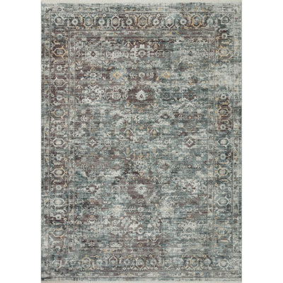 Tapis oriental Bonney ardoise / bleu sarcelle