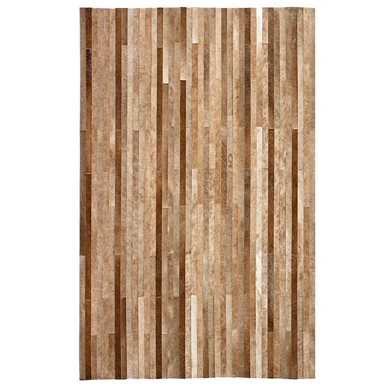 Tapis taupe / brun en cuir Poseidon, Rectangle de 5 pi x 8 pi