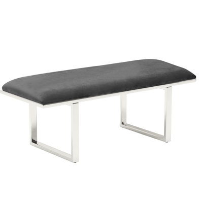 Elle Decor Remi Velvet Bedside Bench, Upholstered Ottoman, Easy Assembly by Elle Decor