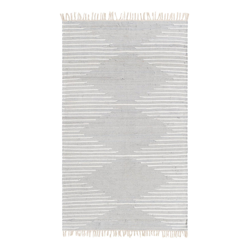 Cotton Geometric Indoor Rug, Rectangle 5'1" x 8'