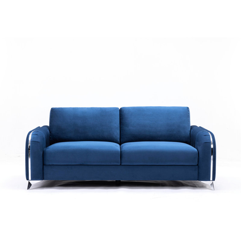 Velours bleu moderne 2 avec matériau de luxe et siège confortable