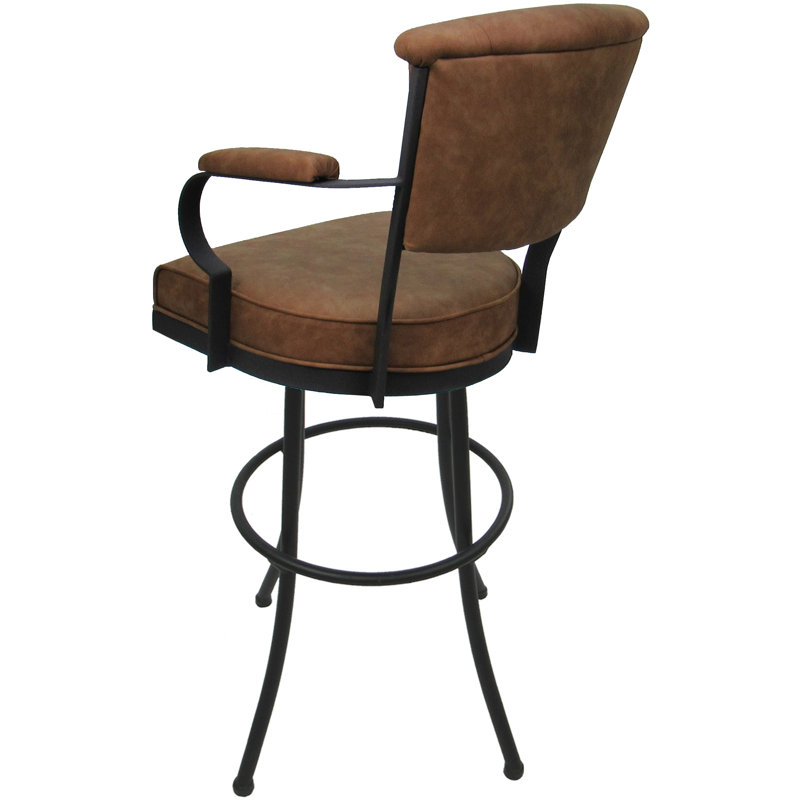 Tabouret pivotant en métal Bethel, Gris