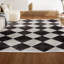 Tapis blanc / gris foncé à motif géométrique Utgard-1141172377