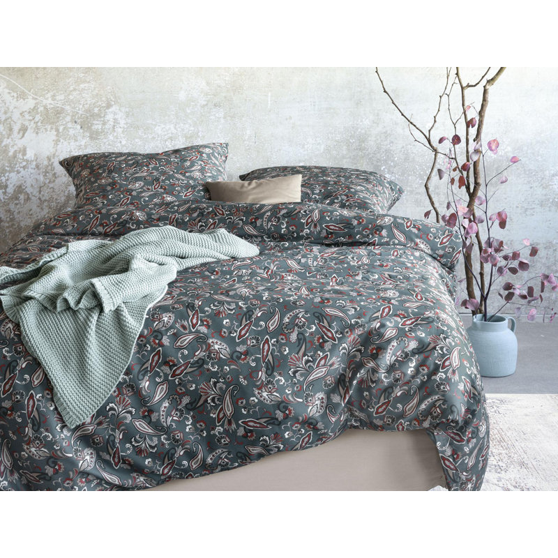 Sky 8420 Mako Satin Duvet Cover Set, Blue, 155 x 220cm -  1 Pillowcase (80 x 80 cm)