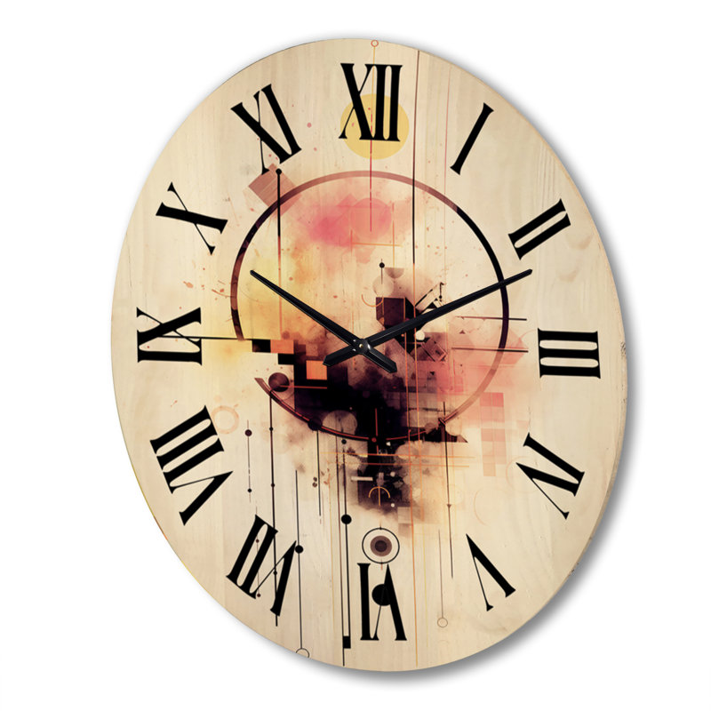 Horloge murale en bois surdimensionnée rétro Distant Celebration, Très grand