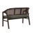 Solenne Mid-Century Modern Solid Wood & Cane Upholstered Loveseat with Curved Frame-124279738