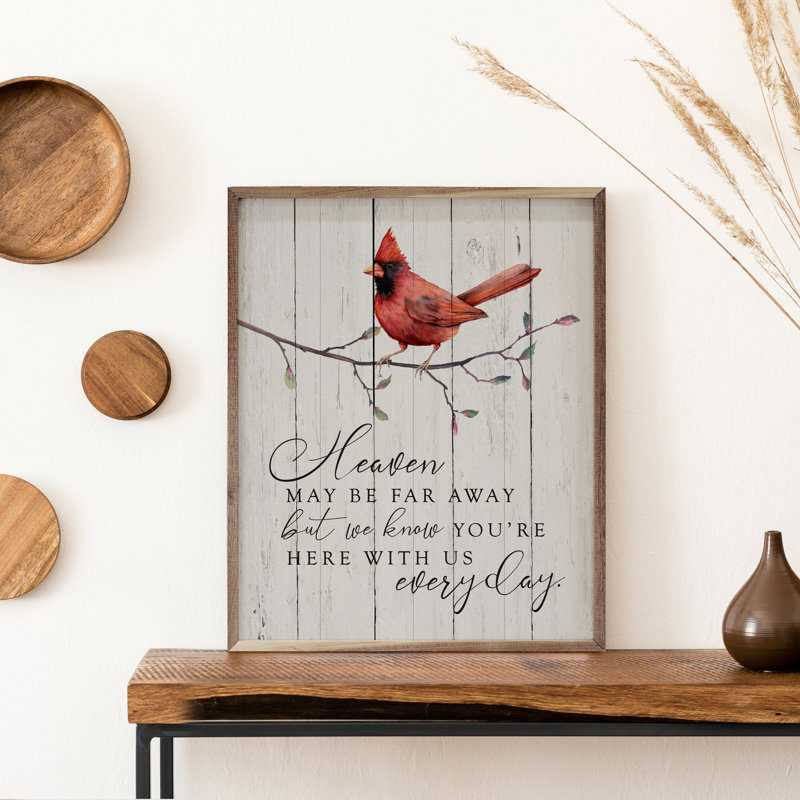Heaven May Be Far Away Cardinal Whitewash, L 8 po x H 10 po