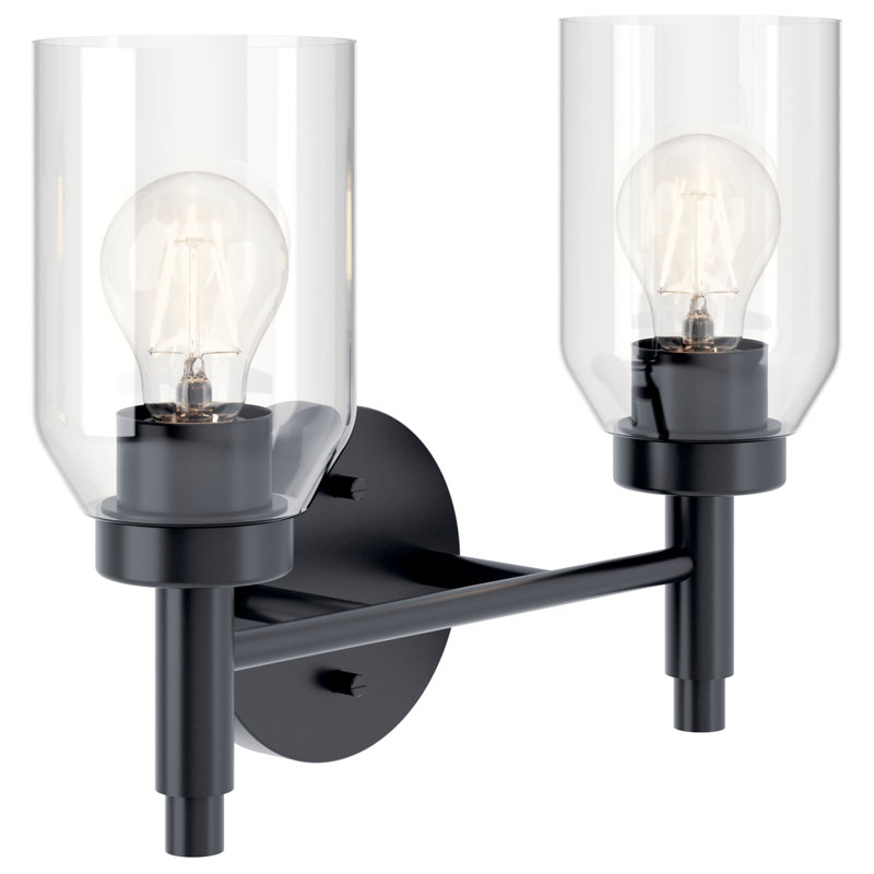 Éclairage pour meuble-lavabo à 2 lumières à intensité variable Kuniza, Noir