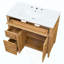 Meuble-lavabo de salle de bain avec lavabo, meuble-lavabo en bois avec tiroir rabattable, 3 tiroirs, 2 portes à fermeture en douceur, bois massif et panneau de fibres à densité moyenne, poignées en bois d'hévéa élégantes-188151818-188151820