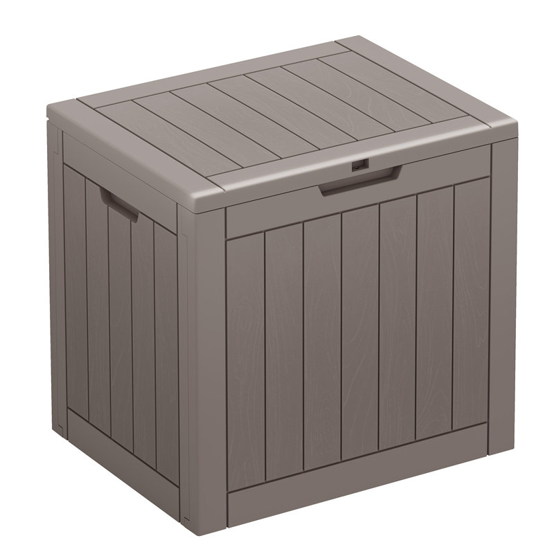 Coffre de terrasse imperméable et verrouillable 35 gallons avec siège, Gris