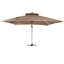 Parasol de terrasse 11 pi à double toit carré extérieur brun (sans base)-2068853485