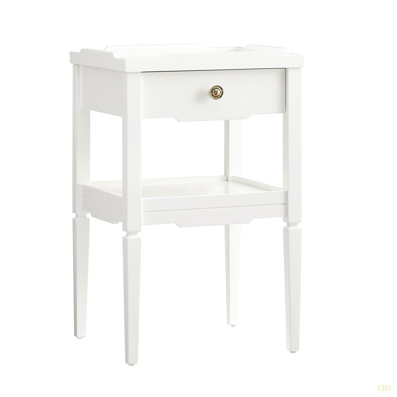 Table de chevet 1 tiroir Foley, Blanc