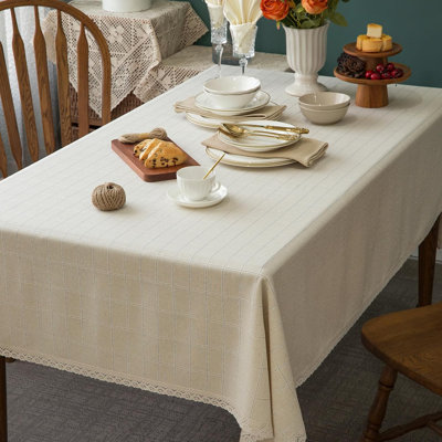 Linen Textured Rectangle Tablecloth