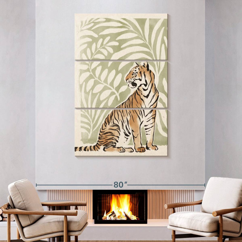 Brampt Jungle Cats II, 74" H x 48" W