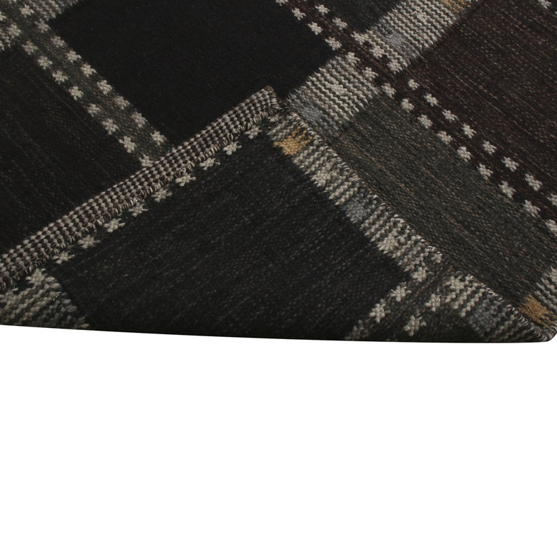 Scandinavian Wool Geometric Area Rug, Recatangle 12' x 18'