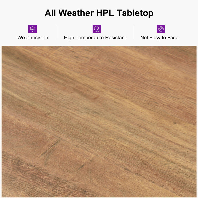 Aluminum Dining Table, 29.92" H x 70.87" W x 34.25" D