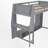 Wooden Gaming Loft Bed with Desk, Multi-Storage Shelves, LED Lights & Hanging Clothes Rack- Ideal for Bedroom, Dorm, and Home Office-1771373528-1771373529