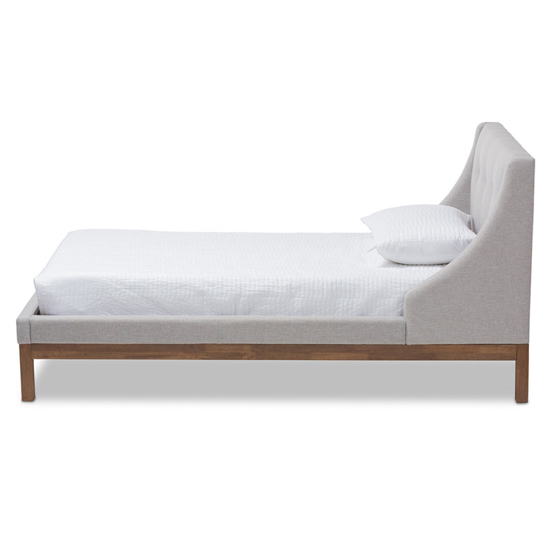 Aveza Upholstered Platform Bed, Beige, Twin