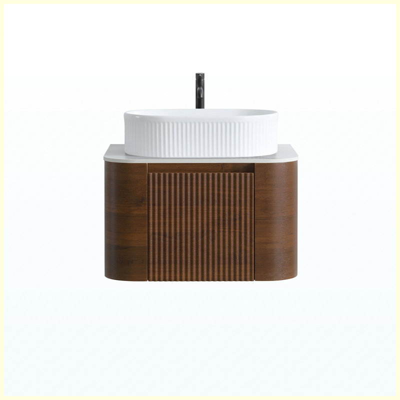 Meuble-lavabo blanc avec rangement à fermeture en douceur