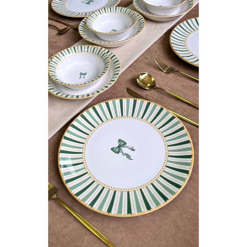 Dinner Set, Yellow/Green