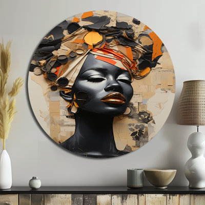 Minimalisme, mode africaine, portrait de femme - paysages, art rond en métal