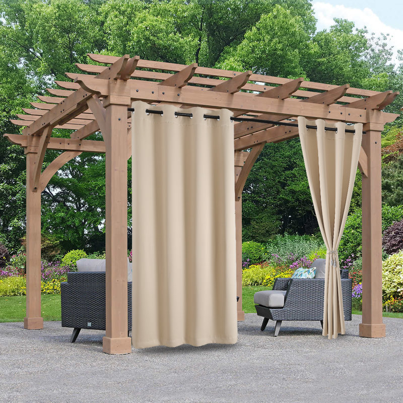 Lebel Blackout Single Curtain Panel, Beige, 52" W x 96" L