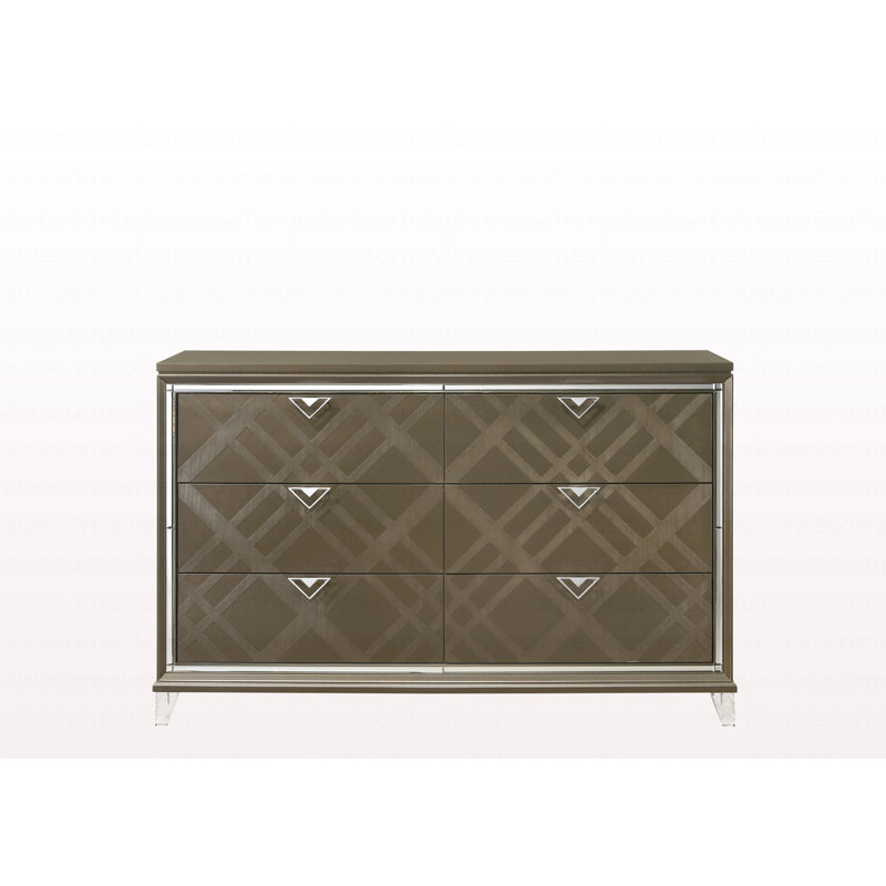 Commode moderne au fini champagne foncé