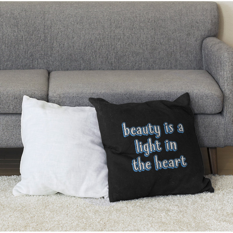 Coussin de sol de beauté inspirant, H 28 po x l 28 po, Bleu