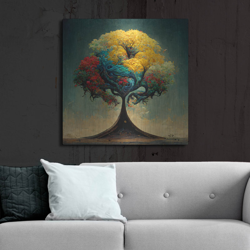 Arbre de vie 16 par Ray Heere, H 36 po x l 36 po