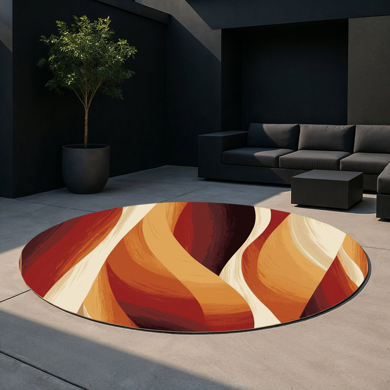 Tapis intérieur et extérieur Windswept, Rond 5 pi