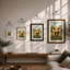 Highland Cattle In Bloom Rustic - Print-1061900999-1061901049