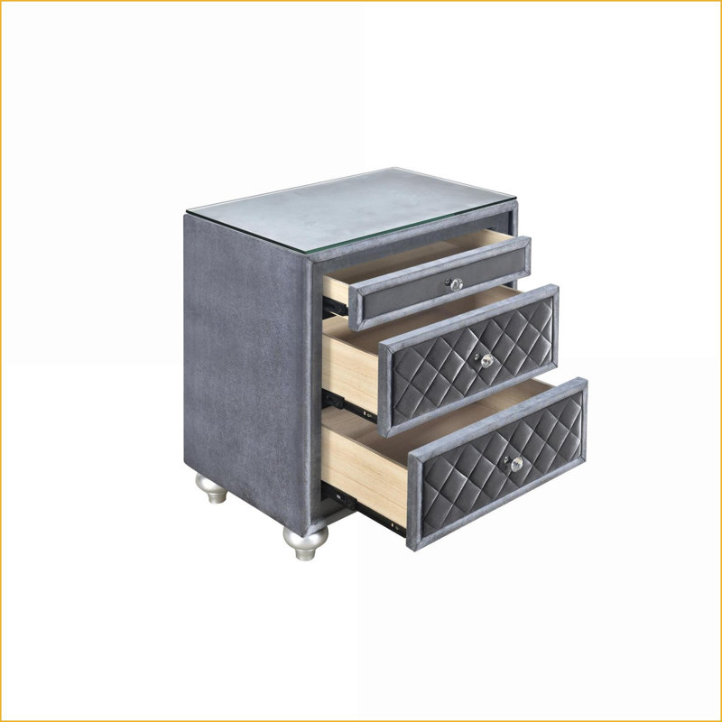 Table de chevet 3 tiroirs Glam