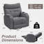 Fauteuil inclinable, oscillant et oscillant électrique de 35 po de largeur avec massage et chauffage, rangement pour les accoudoirs et porte-gobelet-992483816-1002777758