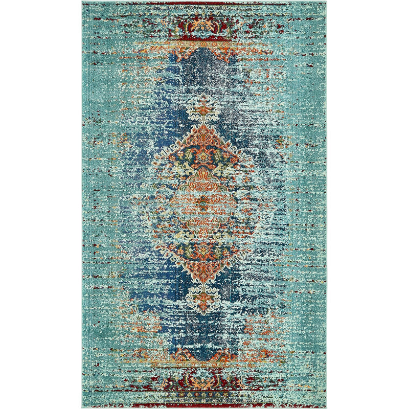 Dimonetta Washable Oriental Indoor Rug, Rectangle 5'1" x 8'