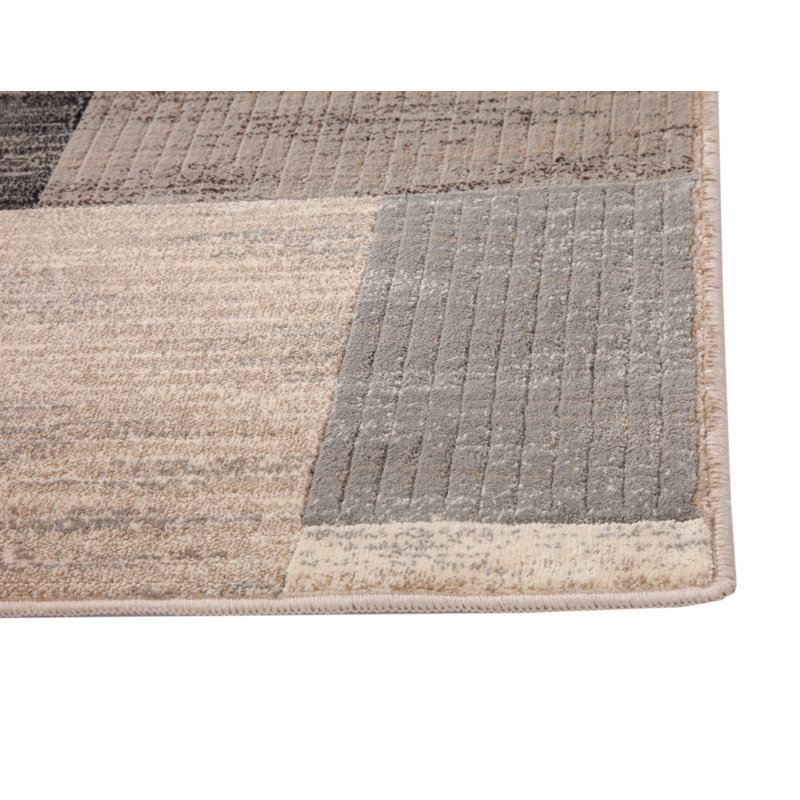 Tapis gris anthracite / ivoire / gris